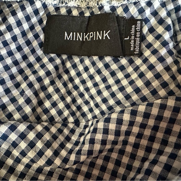 MINKPINK One Shoulder Dress in Navy and White - Picture 9 of 10